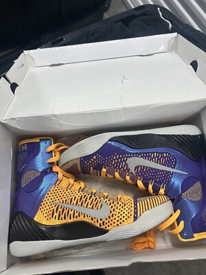 Nike Kobe IX Elite Team Showtime Purple Gold Yellow LA LAKERS