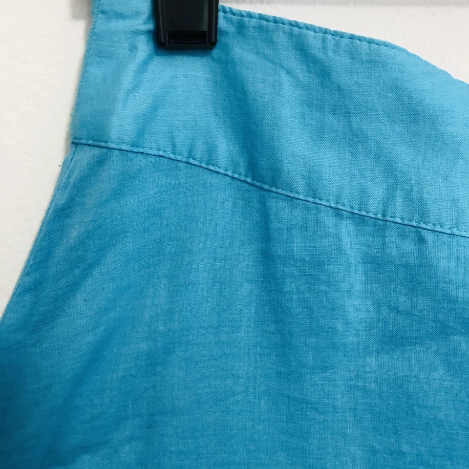 Tommy Hilfiger Y2K Falda Línea A Talla 4 Azul Floral Bordado Forrado Cremallera Lateral Foto 3 de 4