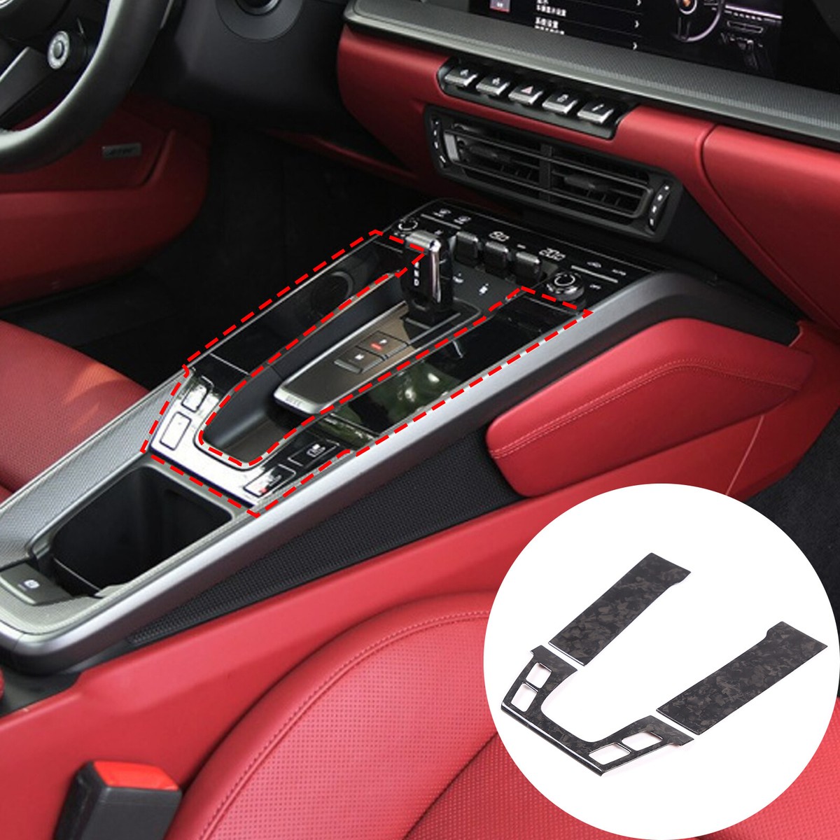 Forged Real Carbon Fiber Center Console Trim Panel For Porsche 911 