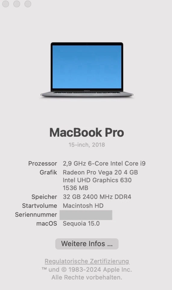 MacBook Pro 15“ 2018 (1tb Ssd, 32gb RAM, Intel i9) - Bild 4 von 4