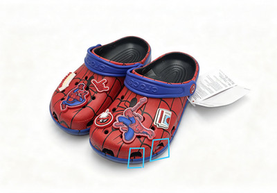 Crocs Spider-Man Classic Clog Red Blue Kids Shoes Liquidation Minor Defects