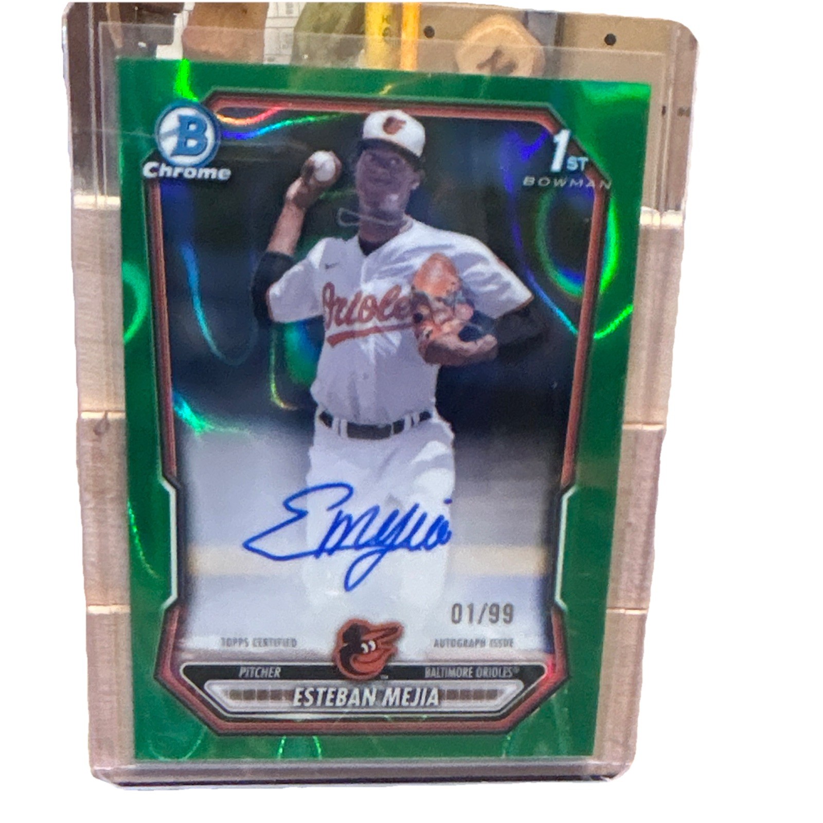 2025 Bowman Chrome Esteban Mejia 1st Green Refractor Auto 01/99 #CPA-EM