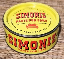 NEVER OPENED Simoniz Original Car Wax Metal Tin Can Hot Rod Gas Advertising