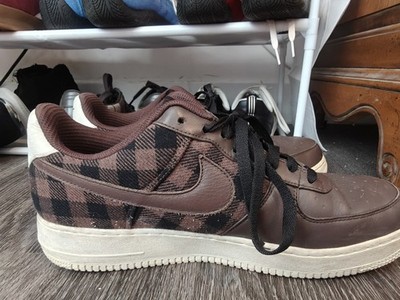 Nike Air Force 1 Low Brown Plaid - Men's Size - Good Condition