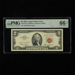 1963 Legal Tender Note 2 Dollars Fr#1513 PMG 66 EPQ Gem UNC