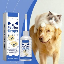 Ear Drops For Dog and Cat Ear Mites Removal Drops 60ml- P8R4