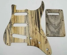 SSS Pickguard & Backplate & Screws Ailanthus wood for ST Style Guitar #4