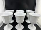 Vintage Set of 6 Indiana Glass Colony Harvest Grape Milk Glass 8 oz. Goblets