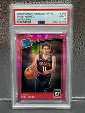 2018-19 Donruss Optic HYPER Pink Trae Young Rookie PSA 9 Hawks #198 C39