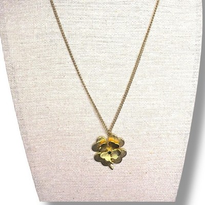 House Of Borvani Hobco 4 Leaf Clover Charm Pendant With Gold Chain Gift