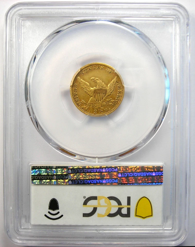 1838 Classic Gold Quarter Eagle $2.50 Coin - Certified PCGS XF45 (EF45) - Rare! - Image 3 of 4