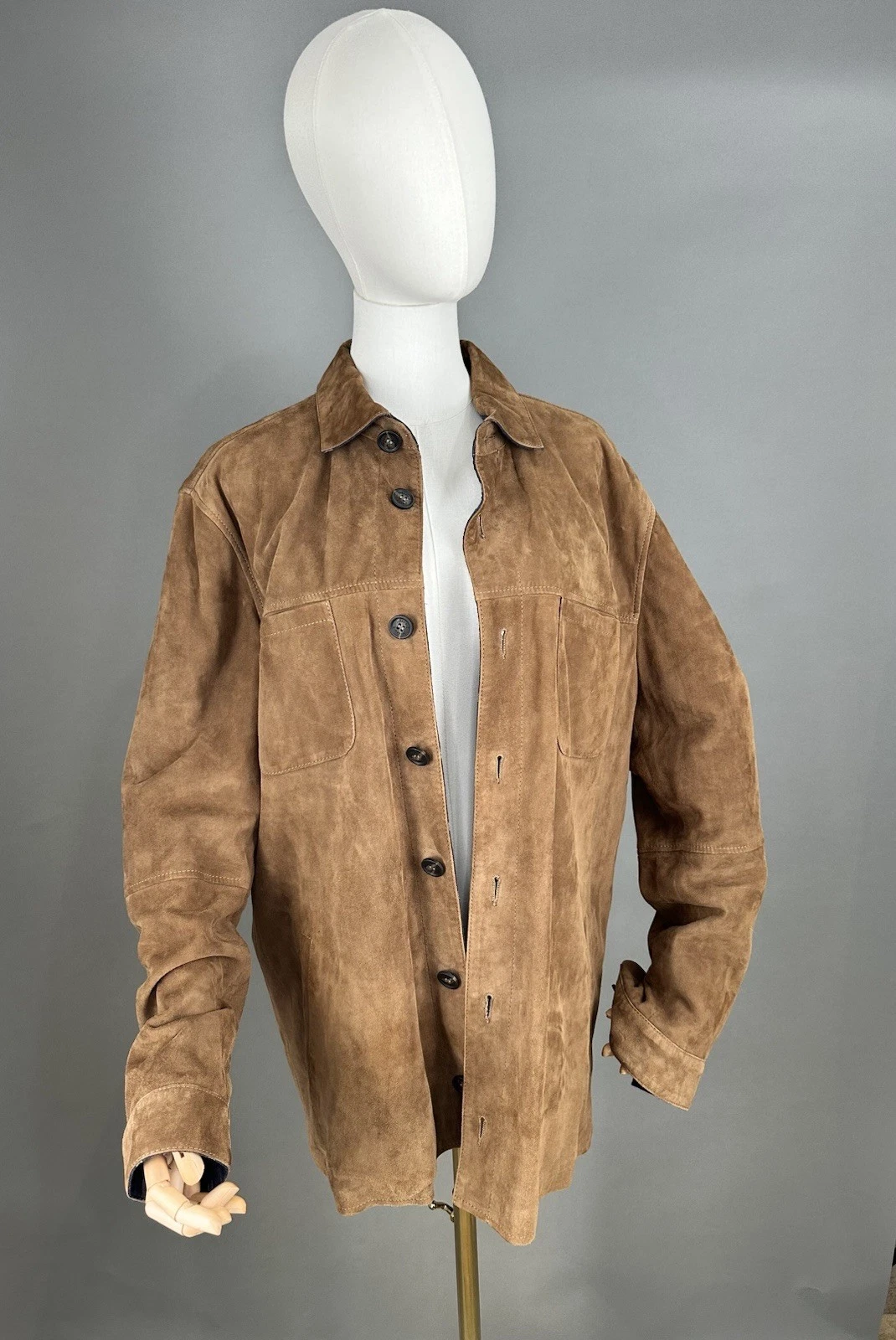 Johnnie-O Top Shelf Genuine Suede Leather Jacket Brown Size L - product detail image 2