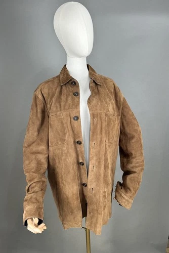 Johnnie-O Top Shelf Genuine Suede Leather Jacket Brown Size L image 2