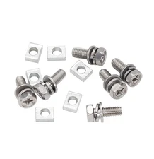 binifiMux 6-Pack Motorcycle Battery Terminal M6 x16mm Bolt Square Nut Kit, Stain