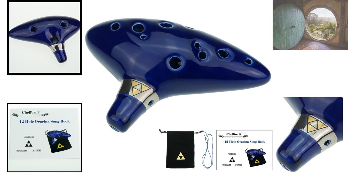 オトガ コドリア ランチョン 12 Hole Zelda Ocarina in C Major with Triforce Pouch & Songbook