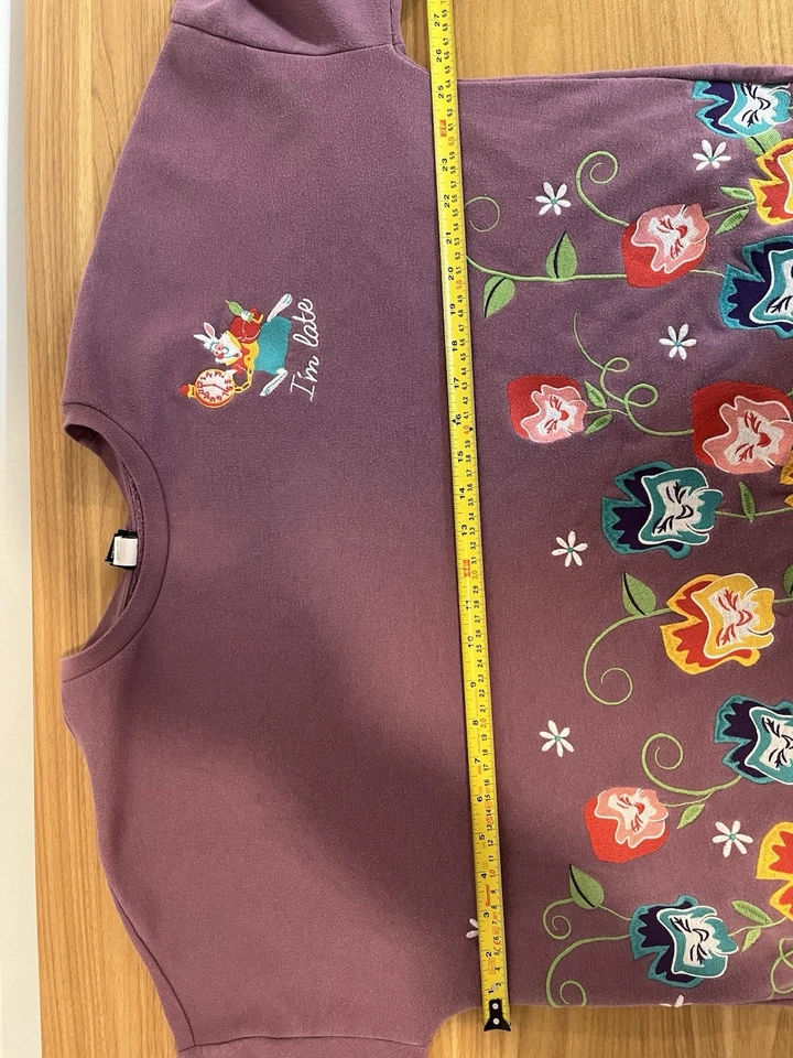 Alice In Wonderland Disney Her Universe Purple Sweatshirt Sz. L - Image 3 of 4
