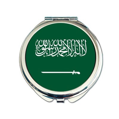 Saudi Arabien Flagge Taschenspiegel | 60 mm kompakter Reise Schminkspiegel Geschenk