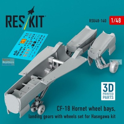 RESRSU480140U 1:48 ResKit CF-18 Hornet Wheel Bay, Landing Gear & Wheels Set
