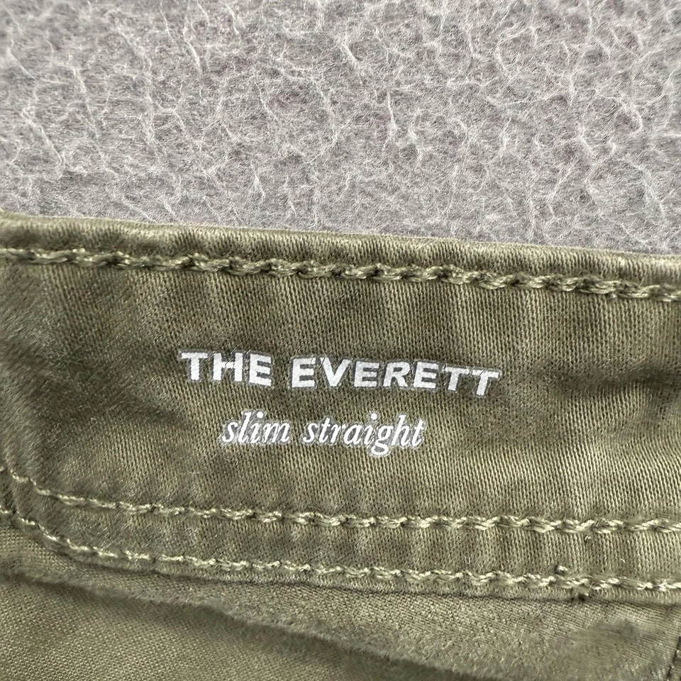 Pantalones de mezclilla AG Adriano Goldschmied Everett para hombre 36x34 verdes ajustados rectos elásticos Foto 3 de 4