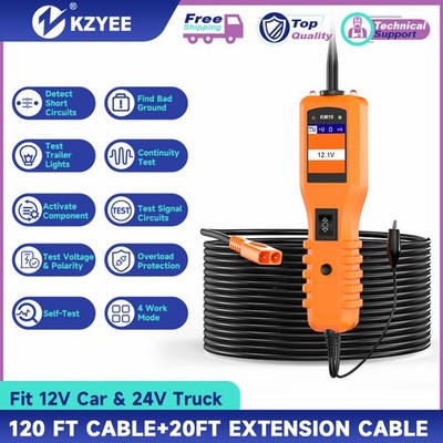 KZYEE KM10 12V 24V Power Circuit Tester Electrical System Probe Detector Tool