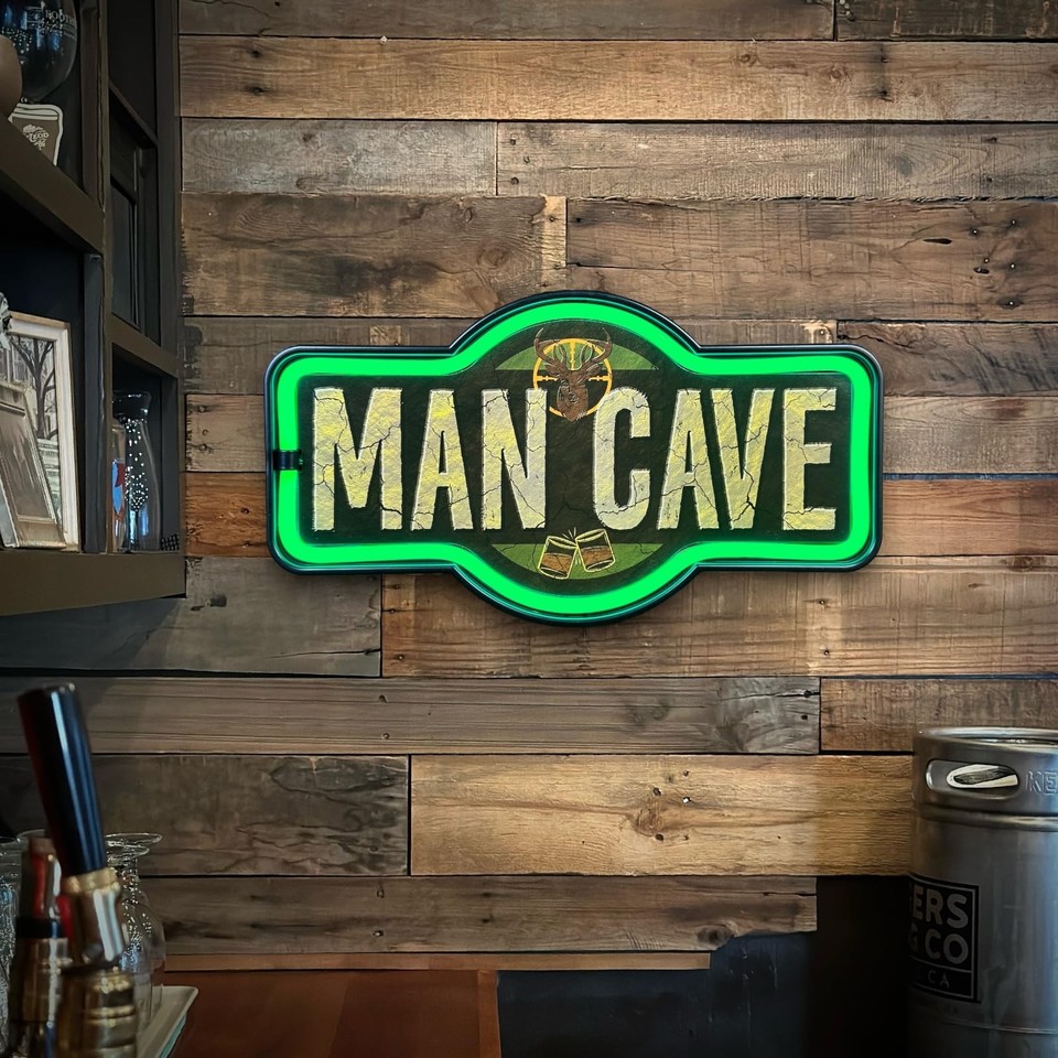 Man Cave LED Neon Sign Vintage Inspired Retro Wall Decor for the Man ...
