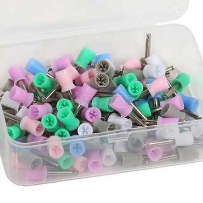 100 pcs Dental Prophy Polish Polishing Cup Brush Webbed Latch Type mix polisher