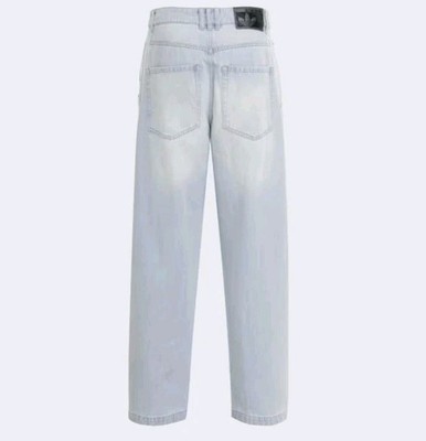 Adidas Adilenium Season 5 3-Stripe Faded Blue Denim Jeans 34 New 