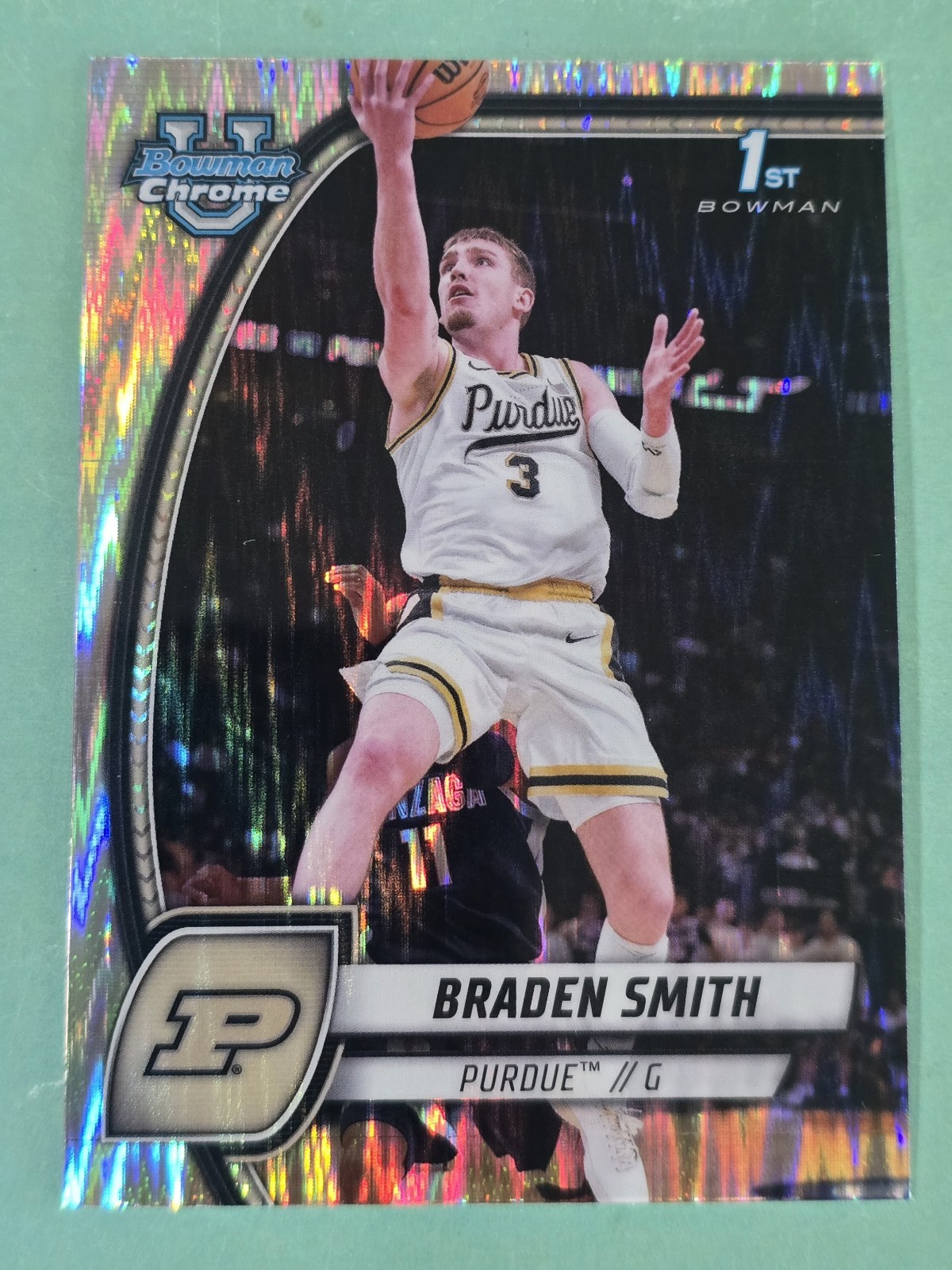 2024-25 Bowman U Chrome BRADEN SMITH Stealth Refractor Purdue 1st Bowman #12 RC