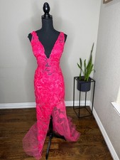 Jovani 4084 Formal Pagent Gown Size 6 trumpet mermaid style Hot Pink