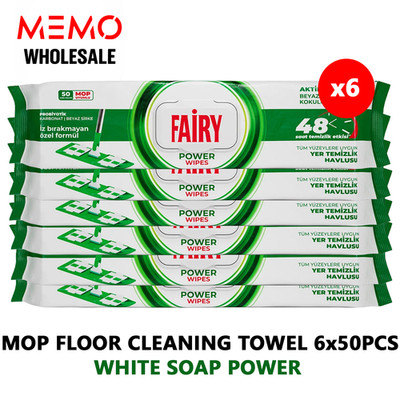 Fairy Mop Bodenreinigungstuch Power weiße Seife 6 Packungen x 50 Stück