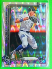 Aaron Schunk 2025 Topps Chrome #238RayWave Refractors Colorado Rockies Rookie