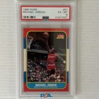 MICHAEL JORDAN ROOKIE CARD #57 in 1986/87 FLEER PSA 6 EX-MT