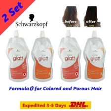 2 Set Glatt Professional Hair Straightening Cream 400ml. 0 Formula Schwarzkopf