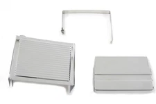 Chrome Ribbed Battery Cover Kit fits Harley Davidson