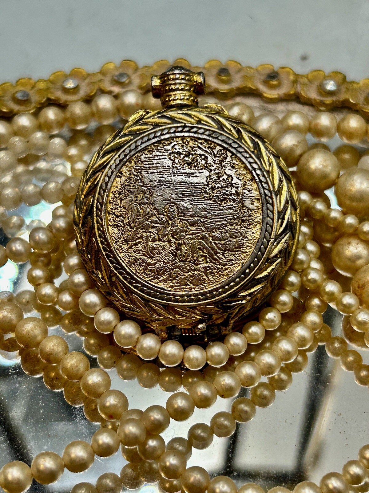 Vtg Max Factor Solid Perfume Locket/ Pendent 1.5”… - image 6