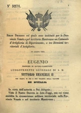 R.D. are instituted for the Venetian Provinces and territories (RD-2066)