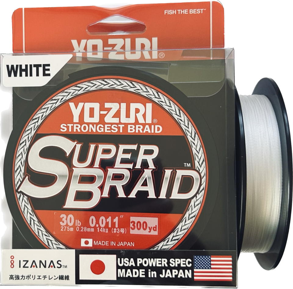 Yo-zuri Super Braid 5 Color Yo Zuri YZ SB 10LB WH 300YD: Super Braid White 10Lb 300Yd, White Yo Zuri Super Braid 40lb