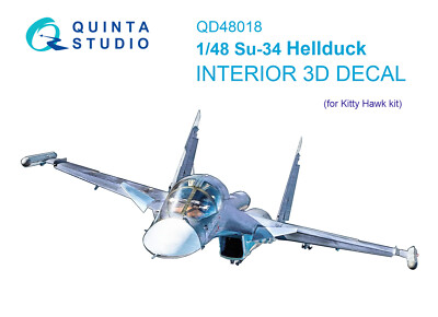 Quinta Studio 1/48 Su-34 3D-gedruckter & farbiger Innenraum (KittyHawk)