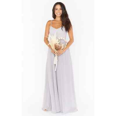 NWOT SHOW ME YOUR MUMU Faith Maxi Dress Dove Grey Chiffon XL | eBay