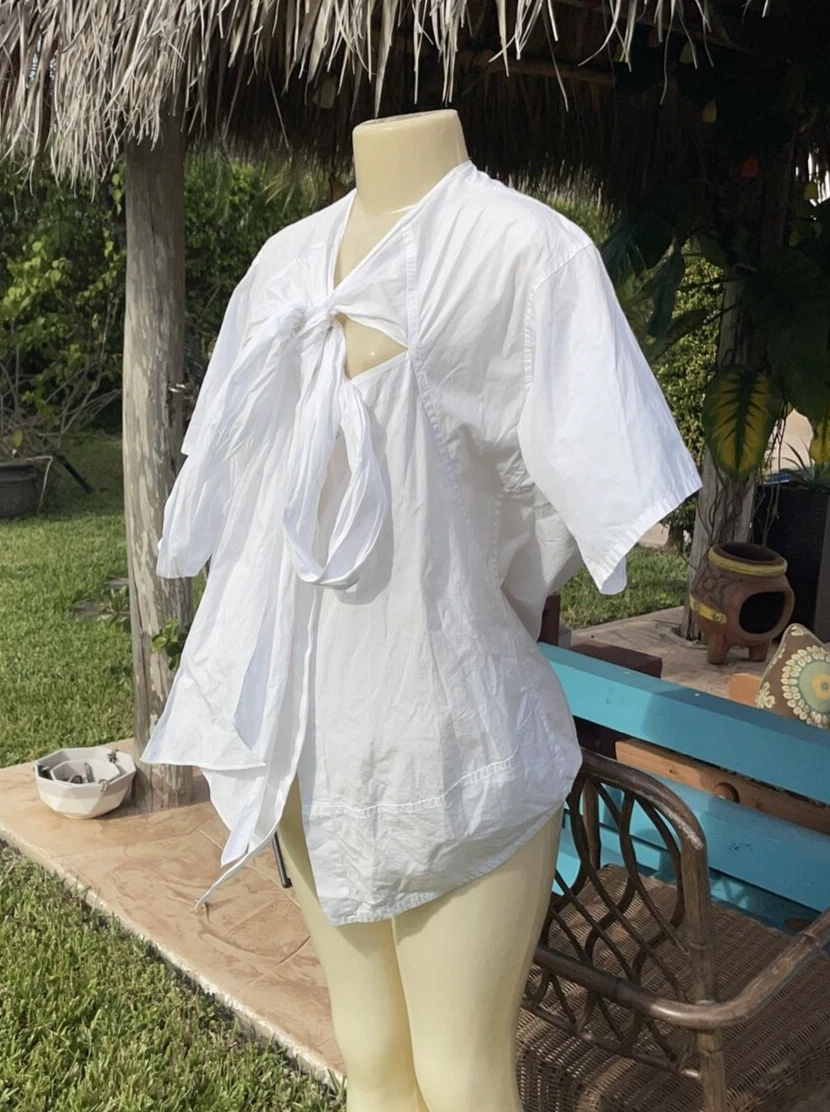 donna karan white blouse