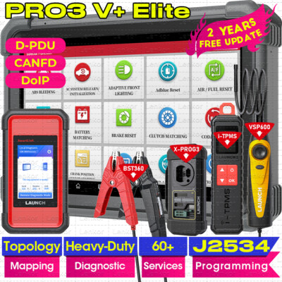 LAUNCH X431 PRO3S+ Elite PRO5 OBD2 Car Scanner Diagnostic Tool J2534 Programming