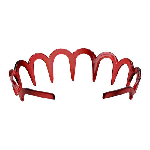 Shark Tooth Hairband Zig Wave Headbands Non Slip Red for Sports Gym Women - Picture 3 of 7