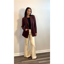 Nic + Zoe The Avenue Blazer In Redwood Size 8 Button Front Stretch Formal Party