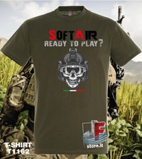 TSHIRT SOFT AIR ASG BB PALLINI GUERRA SIMULATA CACCIA M4 G36 REGALO WAR WW2 FUCI