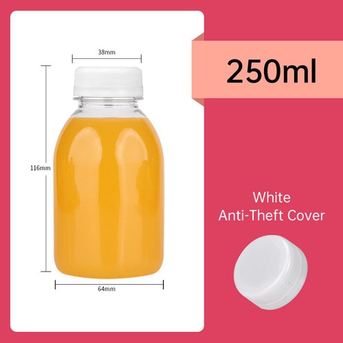 20pcs 250ml Reusable Plastic Juice Bottles 38mm Caliber Clear Beverage Container - Picture 14 of 16