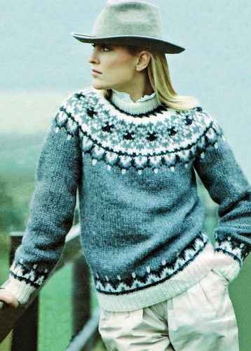 Ladies Fair Isle Yolk Sweater Icelandic 