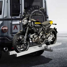 500LBS Hitch-mounted Carrier Motorcycle Bracket with Ramp For Dirt Bike Aluminum