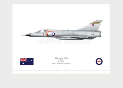 Warhead Illustrated Mirage IIIO 2 OCU RAAF A3-3 Aircraft Print