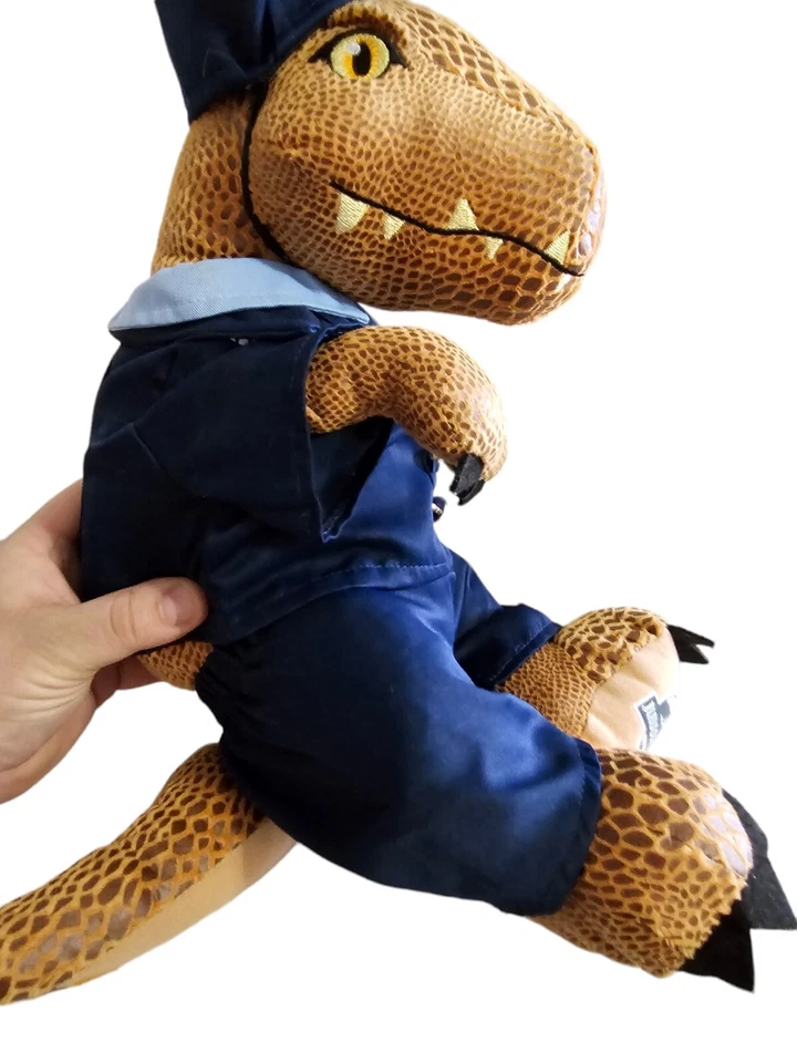 Build A Bear 20" Brown T- Rex Official Jurassic World Plush With Navy Outfit - Image 2 of 4