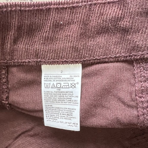 NWT old navy corduroy mini skirt women size 2 28” cotton blend preppy Maroon - Picture 4 of 4